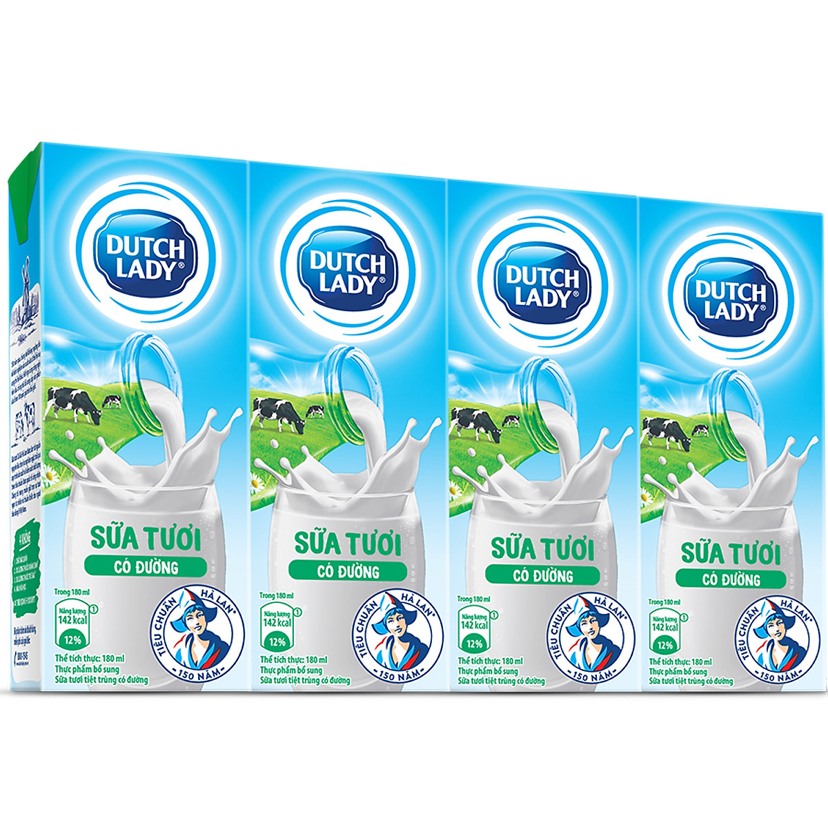 Thùng 48 Hộp Sữa Tươi Tiệt Trùng Dutch Lady Cô Gái Hà Lan Có Đường (48X180ml)