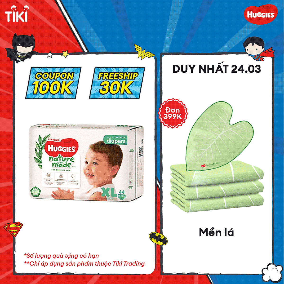 Tã Dán Siêu Cao Cấp Huggies Platinum Naturemade XL44 (44 Miếng)
