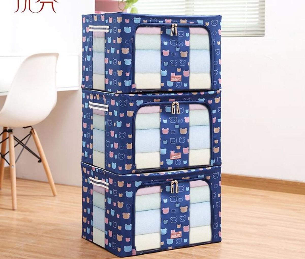 Bộ 3 Túi Đựng Chăn Màn Khung Sắt Gấp Gọn miDoctor (CÓ CHỌN MÀU)