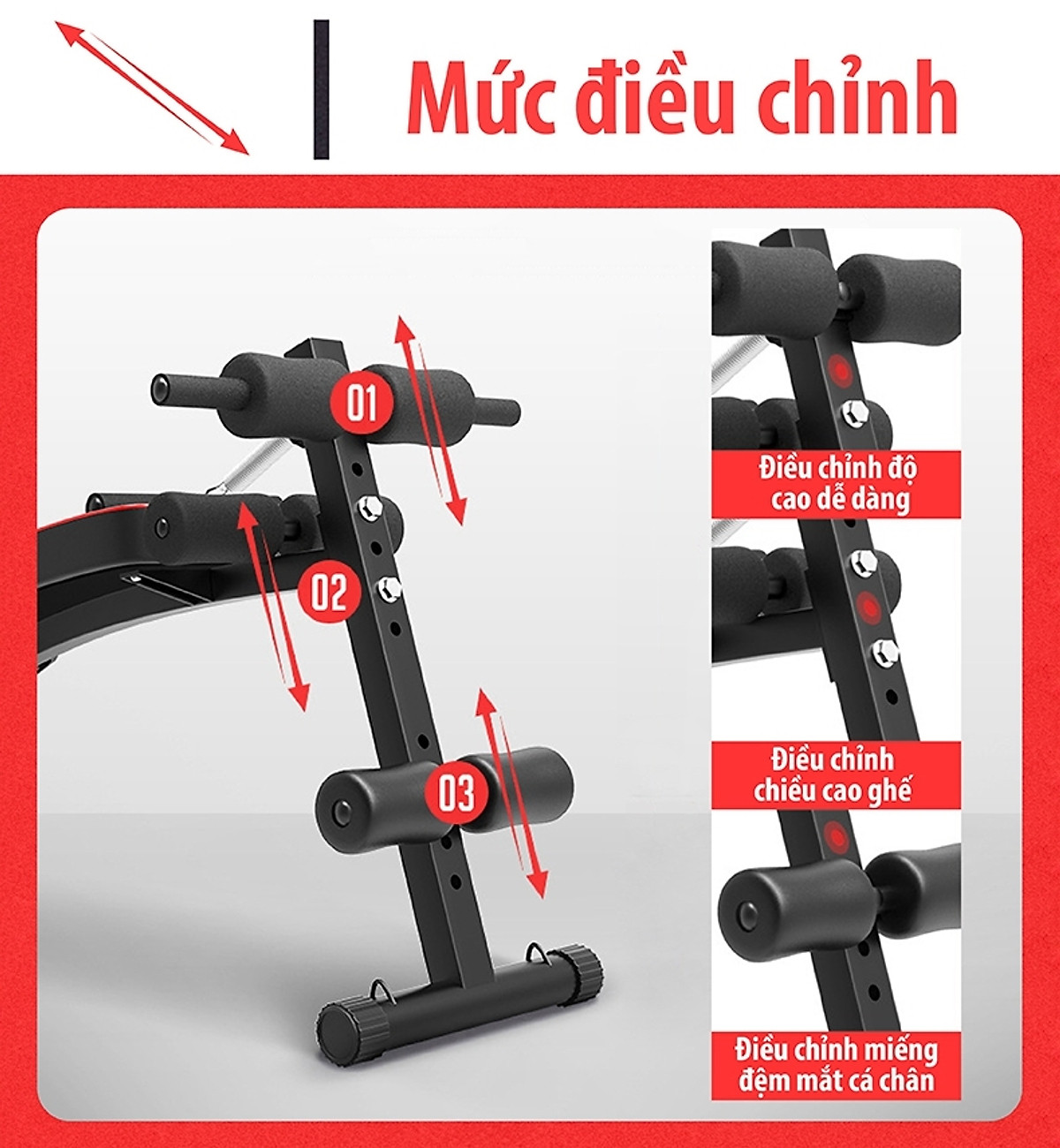 Ghế tập bụng cong có chốt gập SIT UP model 119 mới BG (hàng nhập khẩu)
