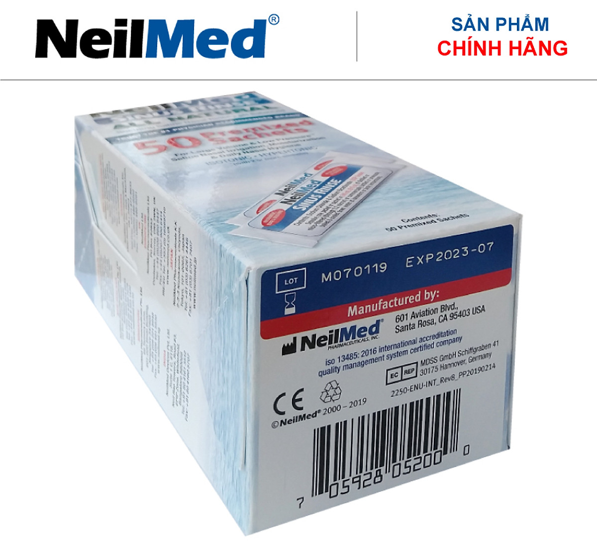 Gói Hỗn Hợp Muối Rửa Mũi Xoang Người Lớn- NeilMed SinusRinse Adult 50 Sachets - Xuất xứ Mỹ.( Hộp 50 gói)