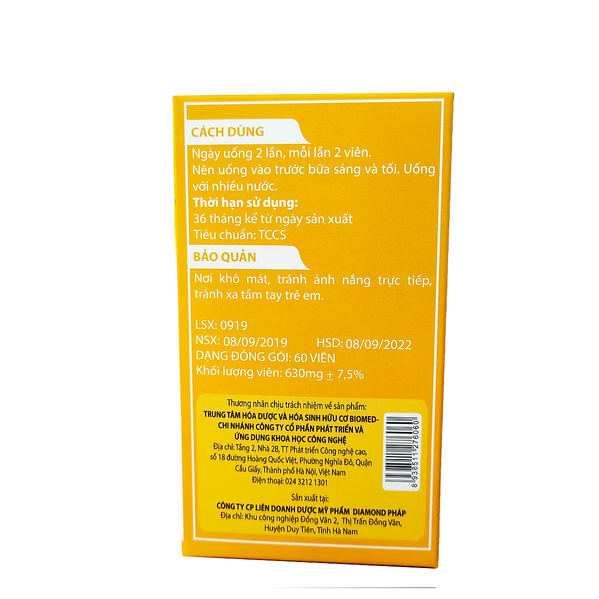 Thực phẩm bảo vệ sức khỏe NANO CURCUMIN NEW dạng viên dành cho người lớn