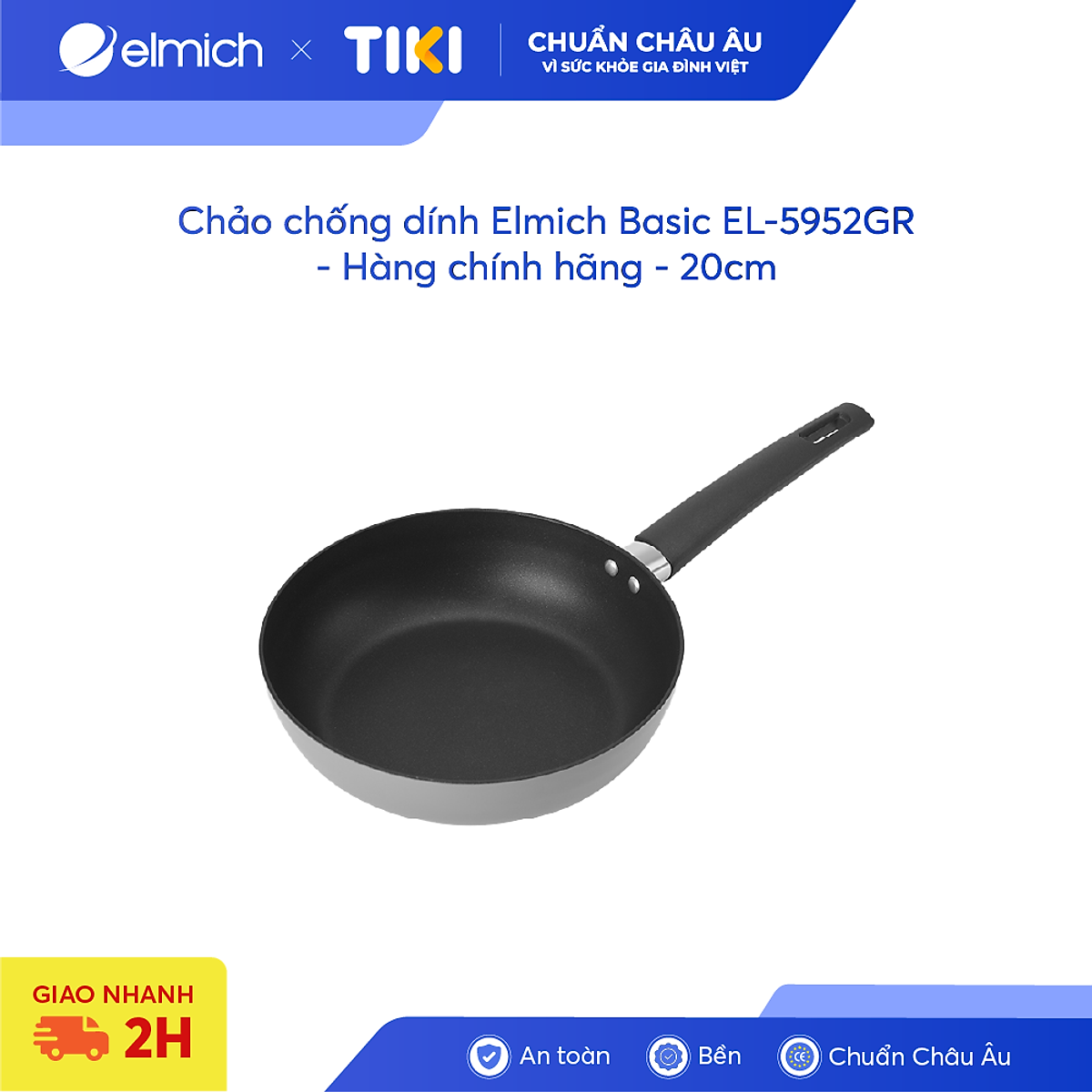 Chảo chống dính Elmich Basic EL5952GR - Hàng chính hãng - 20cm