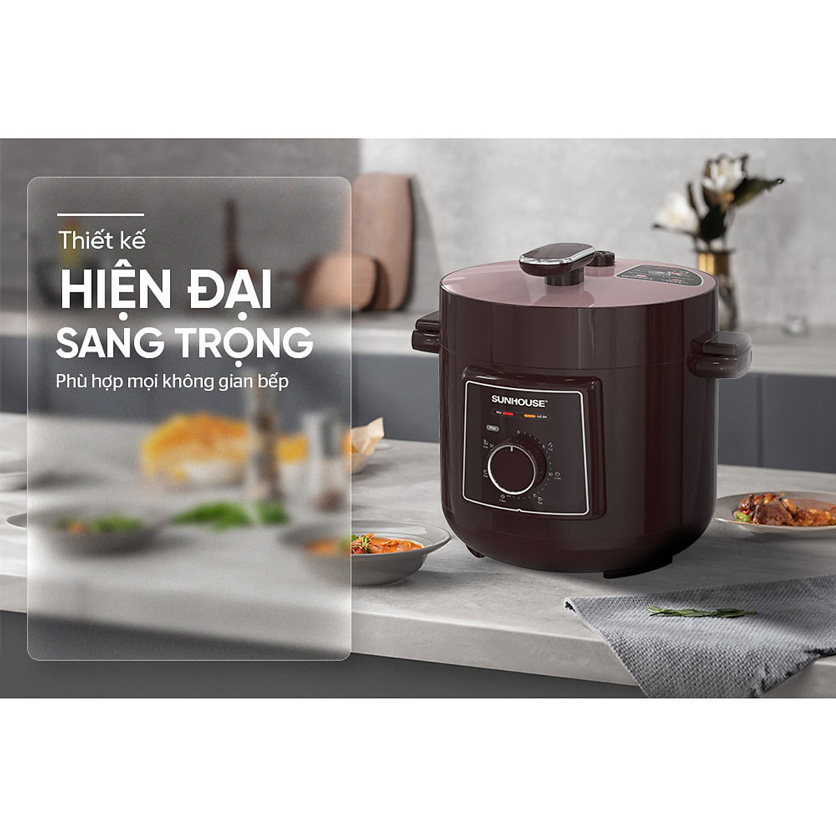Nồi áp suất điện đa năng Sunhouse SHD1540 4 Lít - Hàng chính hãng