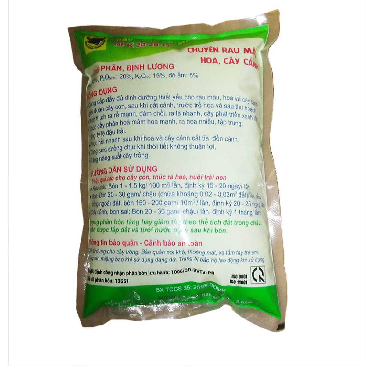 Phân Bón Npk 20-20-15 đa năng 3 màu (1Kg)- bón cây, rau, cây ăn trái, hoa kiểng - bón gốc dễ sử dụng, kích thích ra lá, ra hoa, đậu trái
