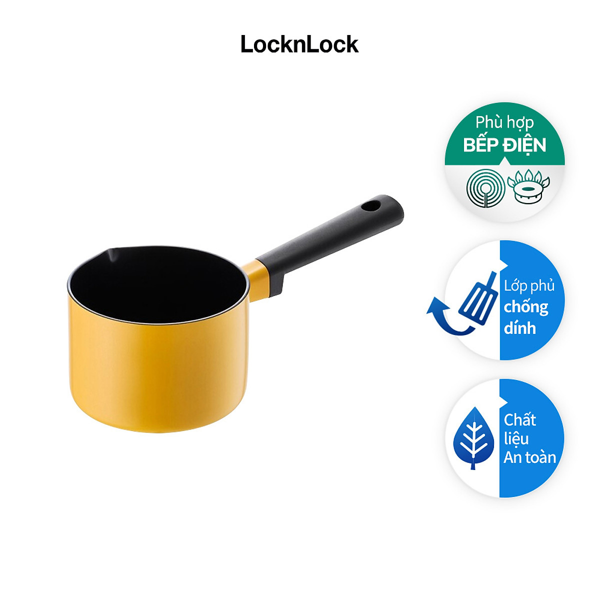 Nồi 1 Tay Cầm Decor Lock&amp;Lock Milk LDE1142 (14cm) - Màu Vàng