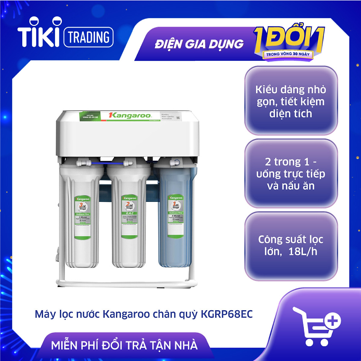 Máy lọc nước Kangaroo chân quỳ KGRP68EC - Hàng chính hãng