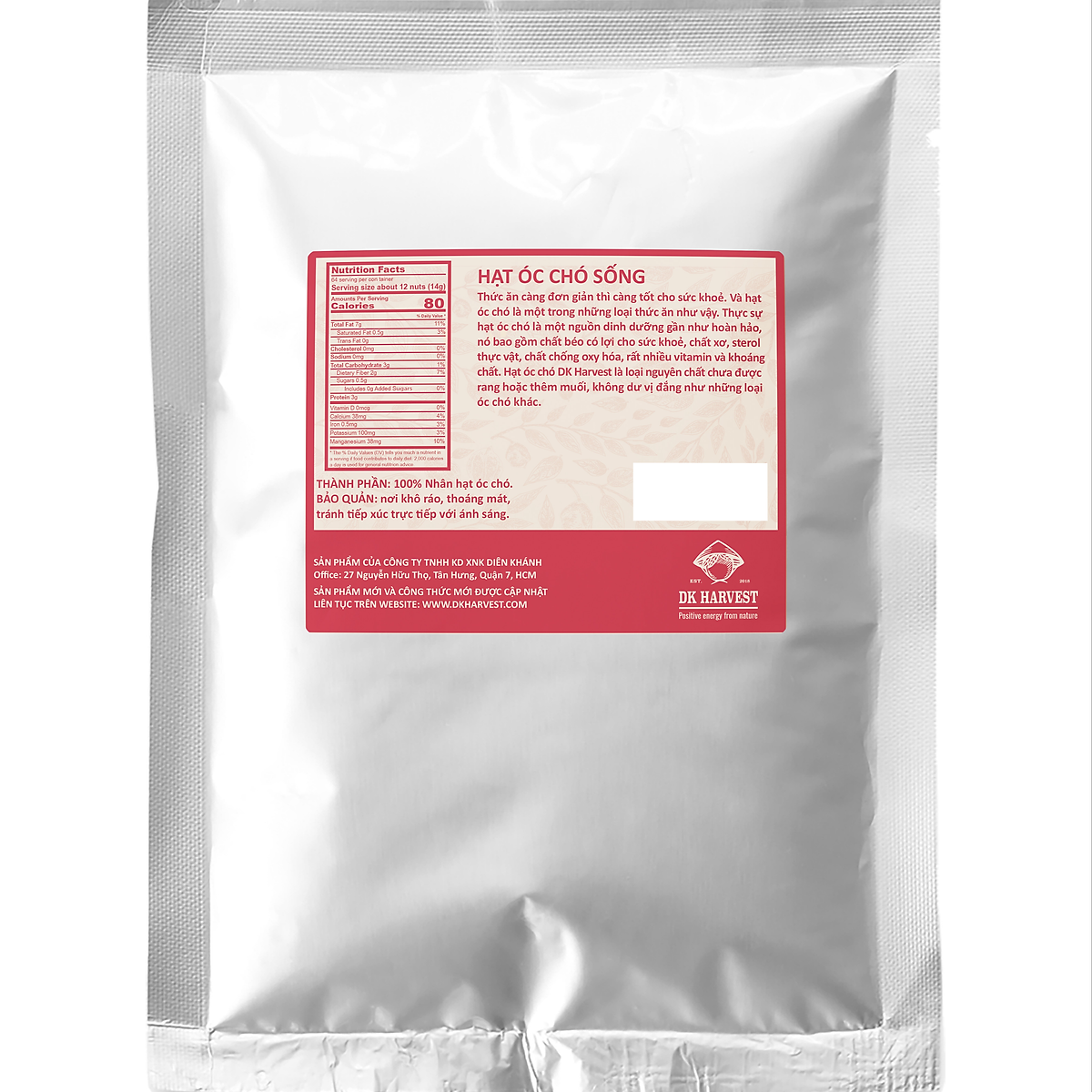 Nhân Hạt Óc Chó Sống DK Harvest Dùng làm Sữa 1000g