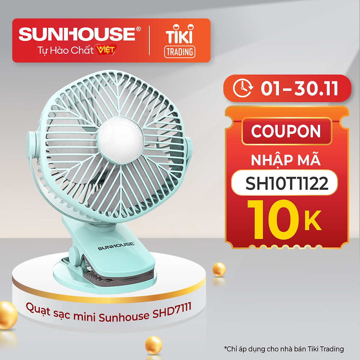 Quạt Sạc Mini Sunhouse  SHD7111