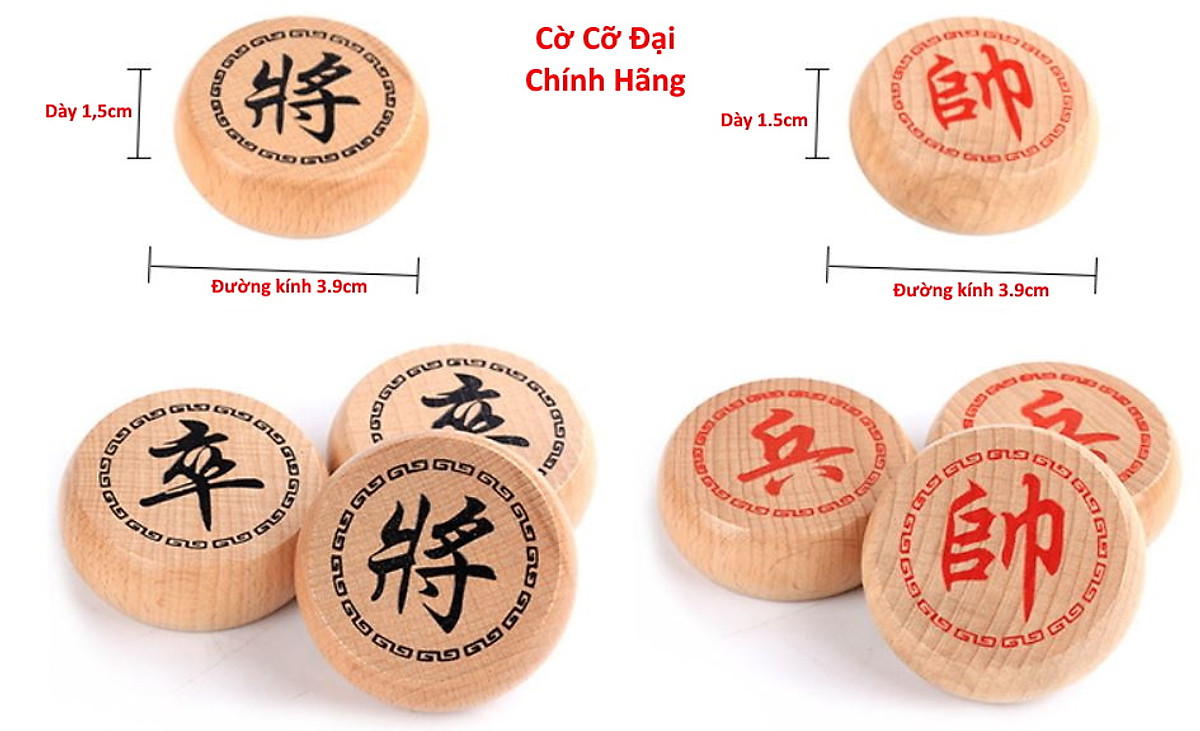 Bộ Cờ Tướng Gỗ + Bàn Cờ Tướng 40*35cm, Cờ Tướng Gỗ Có Bàn Là Hộp Đựng Chính Hãng