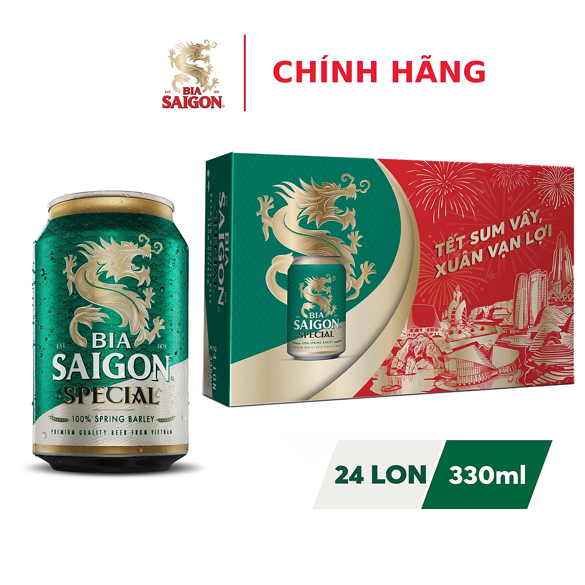 Thùng 24 Lon Bia Sài Gòn Special 330ml