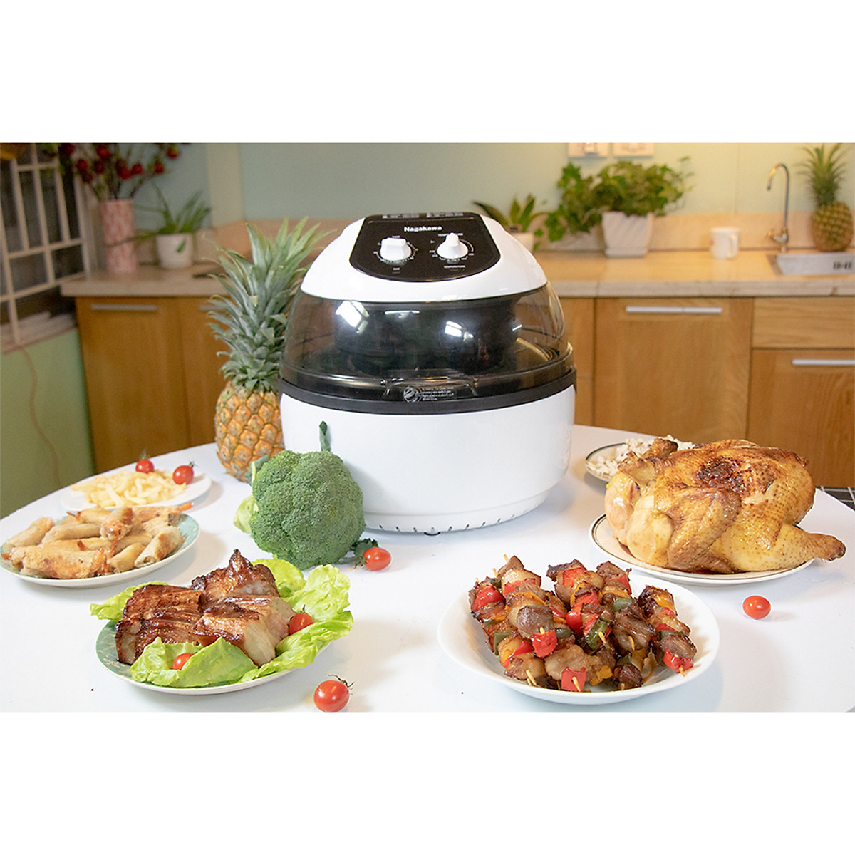 Nồi Chiên Không Dầu Đa Năng 360 độ Nagakawa NAG3302 (9 lít) - Hàng chính hãng