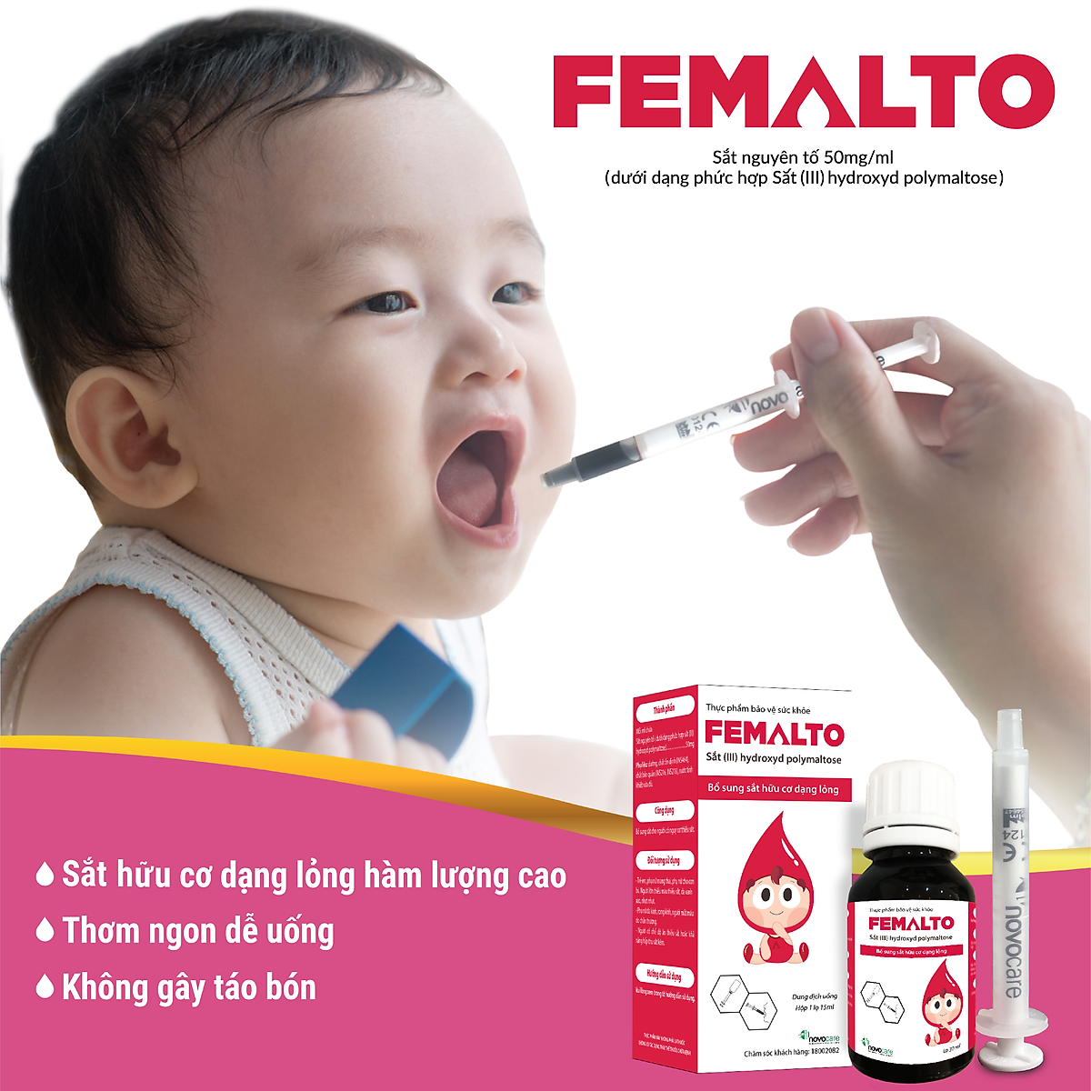 Thuốc Femalto - Bổ Sung Sắt Cho Trẻ Ăn Dặm Biếng Ăn, Phụ Nữ Có Thai Và Cho Con Bú, Không Gây Táo Bón |