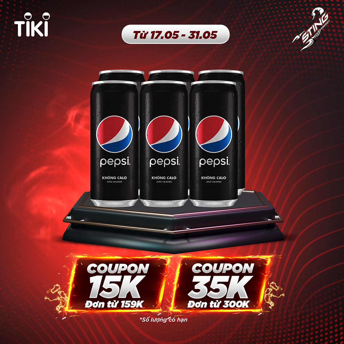 Lốc 6 Lon Nước Uống Có Gaz Pepsi Không Calo (320ml/Lon) - Nước Ngọt