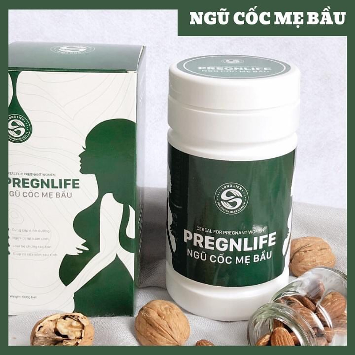 Ngũ Cốc Mẹ Bầu Long Liên (500gr) - Ngũ Cốc Cho Bà Bầu - Ngũ Cốc Dinh Dưỡng Cho Mẹ Và Thai Nhi - Bổ Sung Omega3, DHA, Canxi, Sắt - Hỗ Trợ Cho Sự Phát Triển Toàn Diện Và An Toàn Của Bé - Chứng Nhận ATVSTP