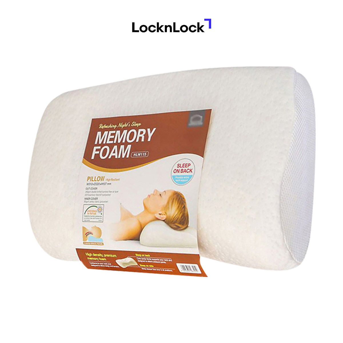 Gối Mềm HR Foam Có Lõm Lock&Lock HLW115 (51 x 32 cm) - Trắng