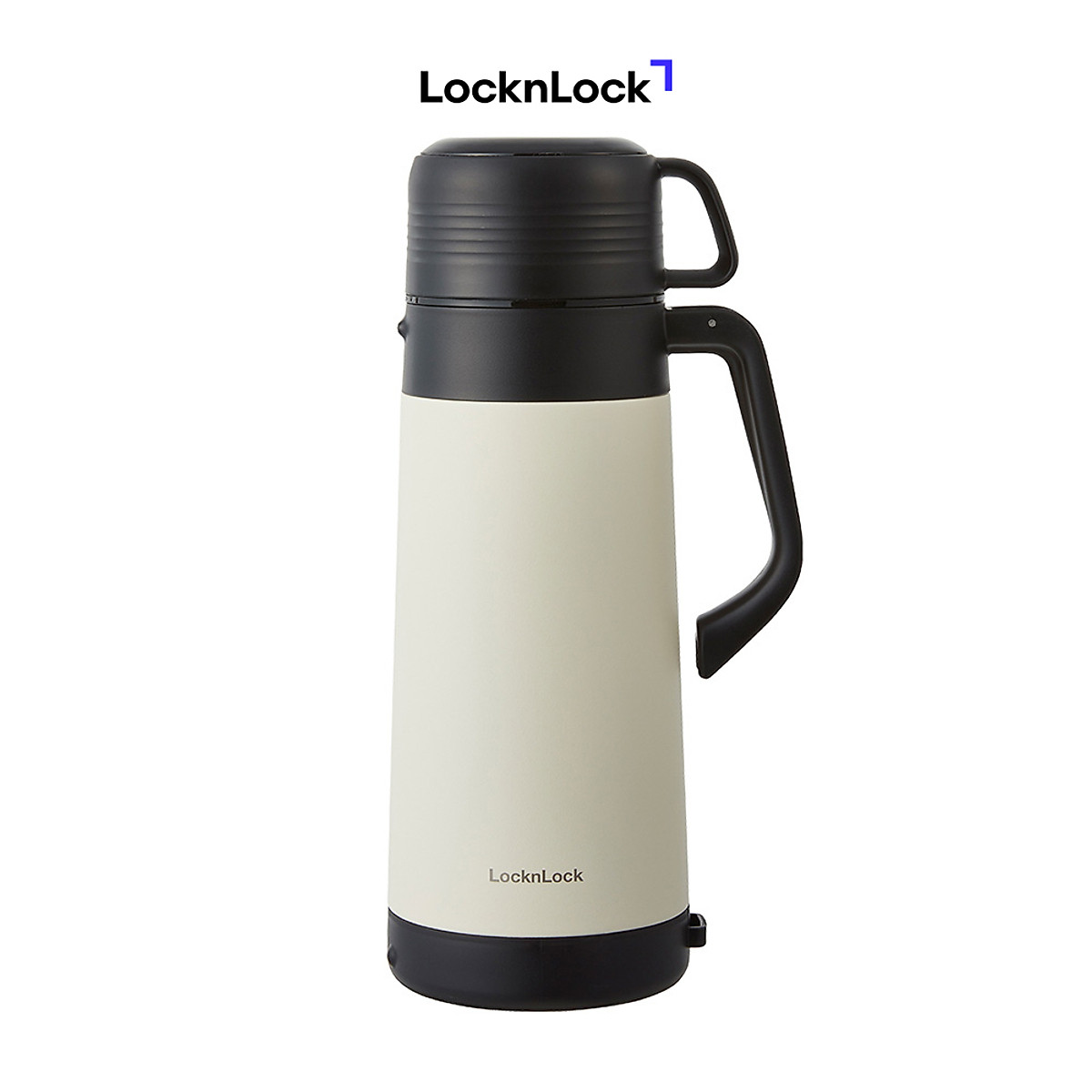 Bình giữ nhiệt LocknLock Easy Outdoor Vacuum Bottle LHC1485 - Có nắp sử dụng được như cốc và dây đeo vai - 1.8L - Hàng chính hãng - Ngà