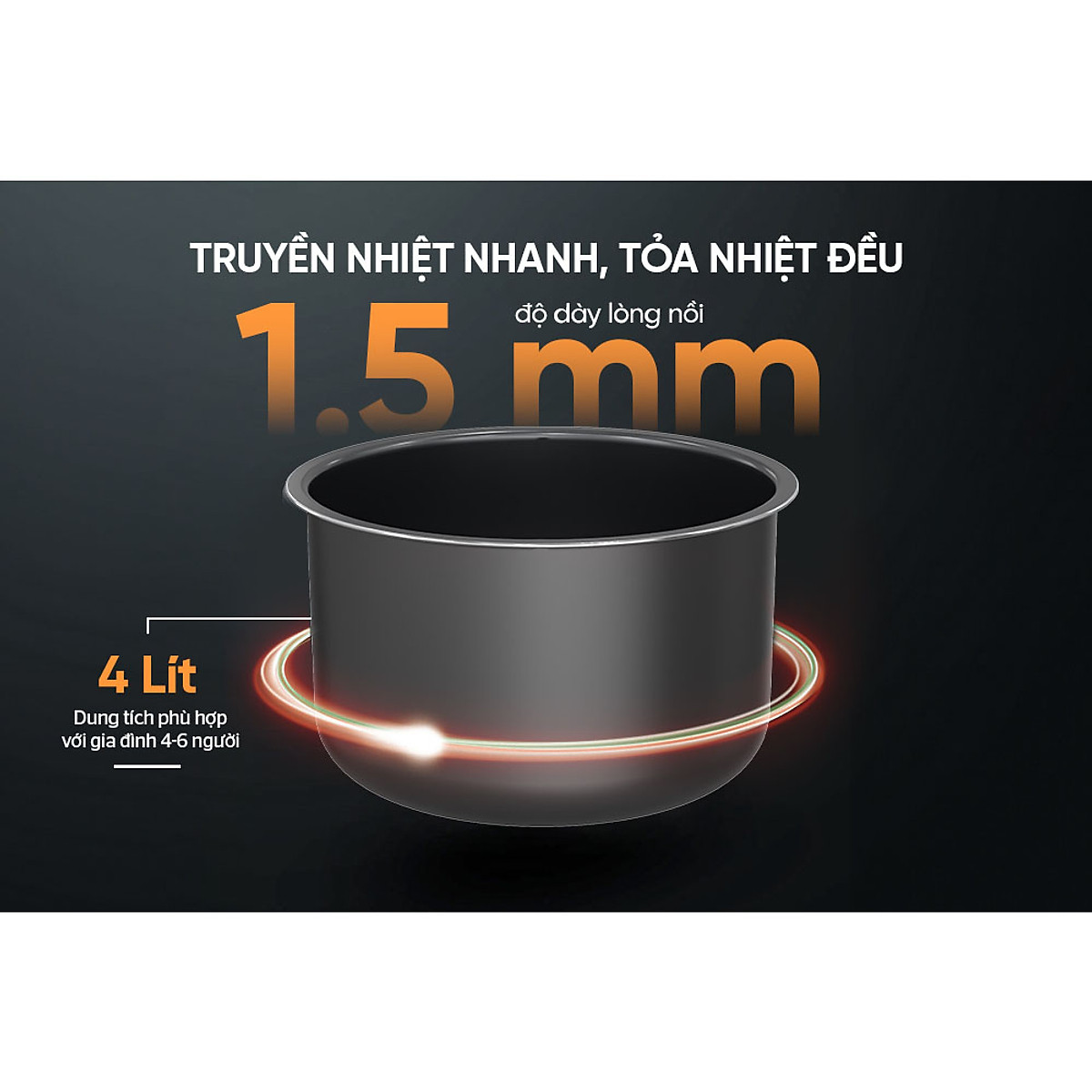 Nồi áp suất điện đa năng Sunhouse SHD1540 4 Lít - Hàng chính hãng