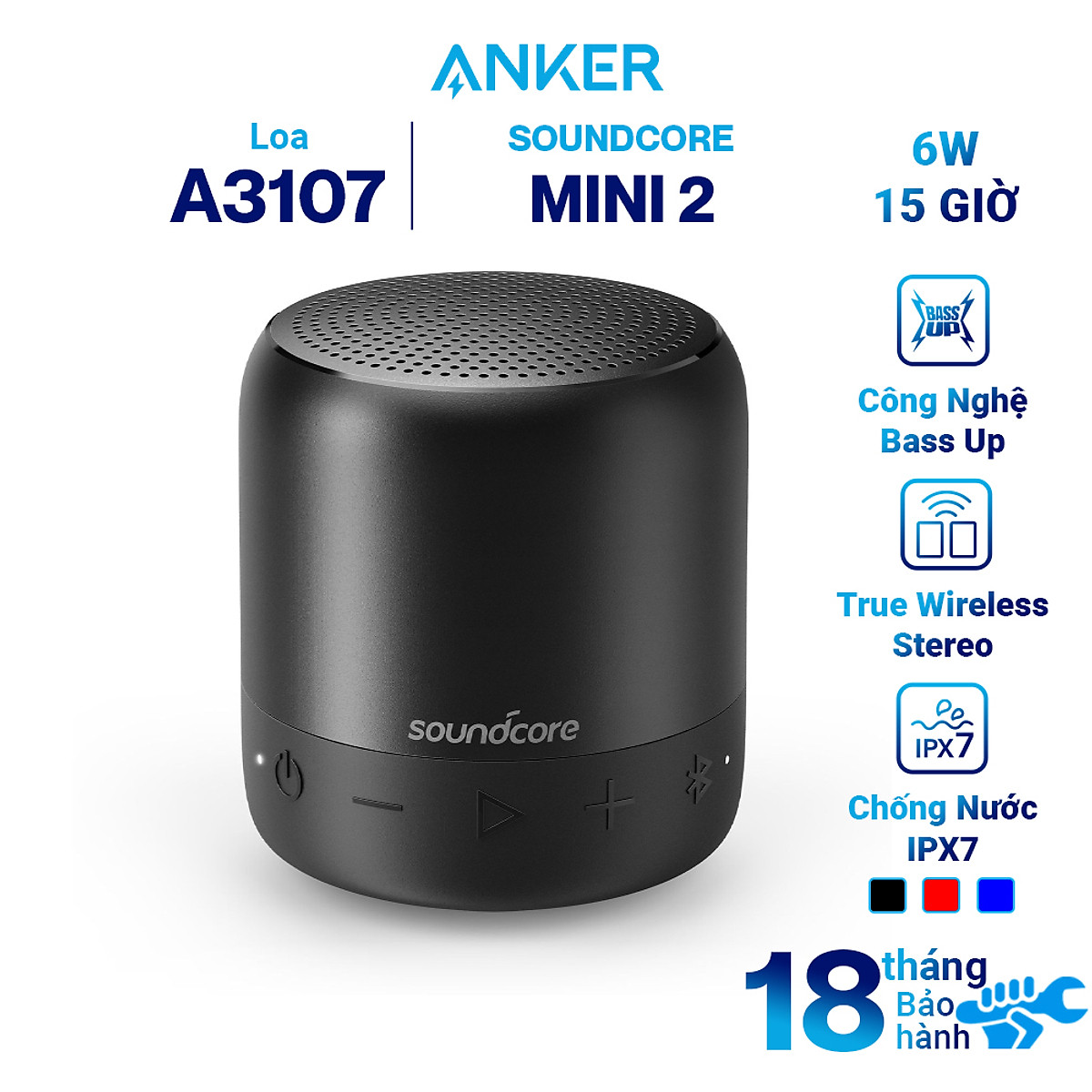 Loa Bluetooth Anker SoundCore Mini 2 - A3107 - Hàng Chính Hãng