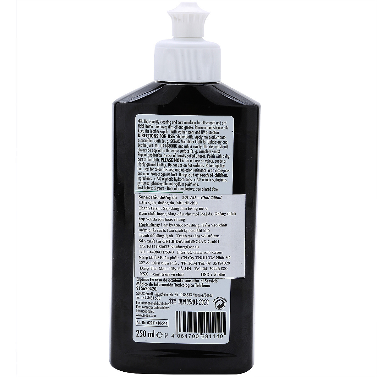 Kem dưỡng ghế da Sonax 291141-250ml