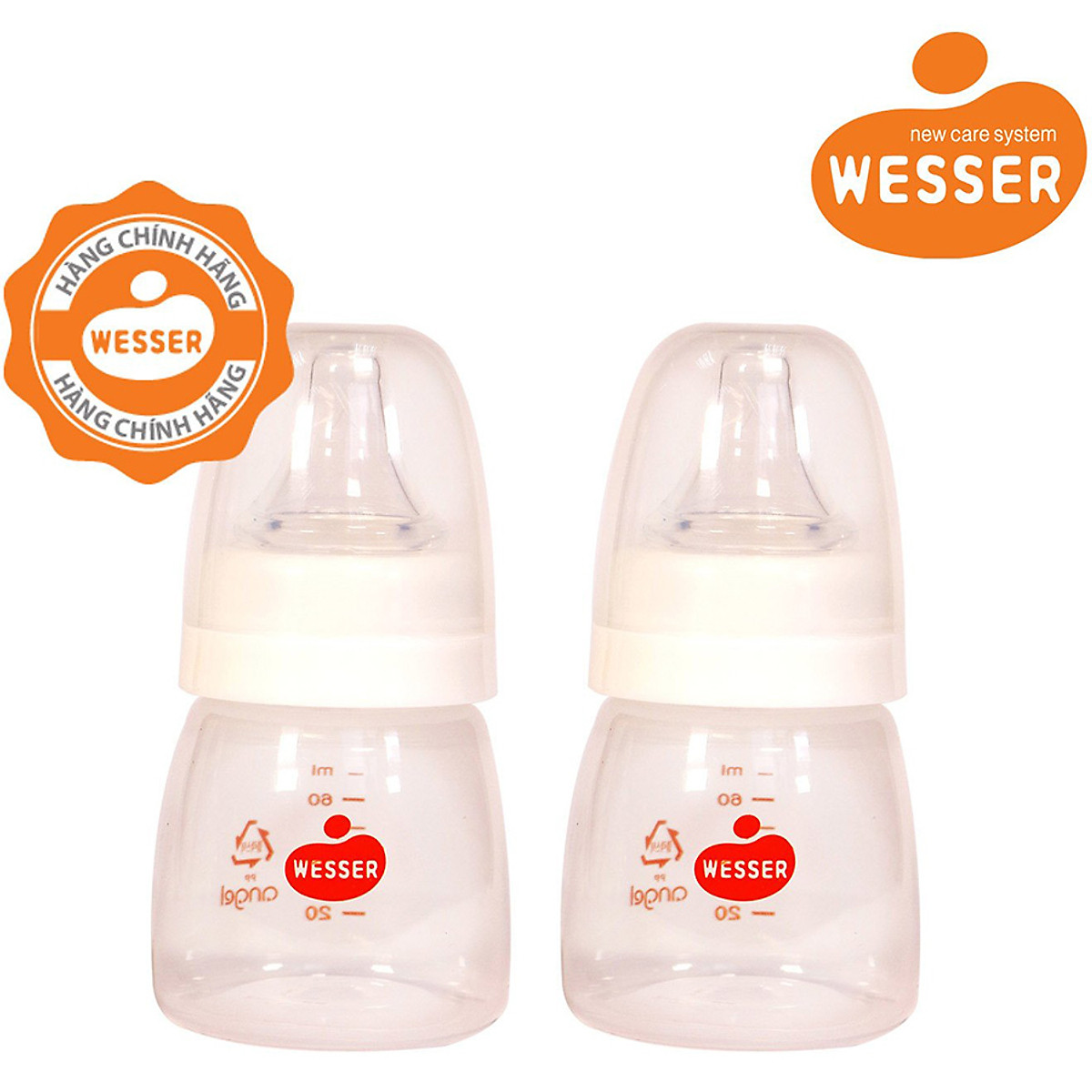 Combo 2 Bình Sữa PP Wesser - (Giao màu ngẫu nhiên)