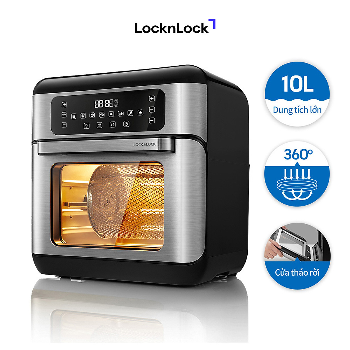 Lò Nướng Chân Không Điện Tử Lock Lock EJF291BLK 10L - Hàng Chính Hãng