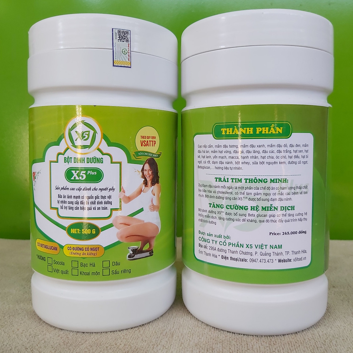 Bột Dinh Dưỡng X5 Dành Cho Người Gầy: Tăng Cân- An Toàn-Đẹp Da-Giảm Táo Bón- Ăn Ngon-Ngủ Ngon (Ngũ cốc tăng cân)