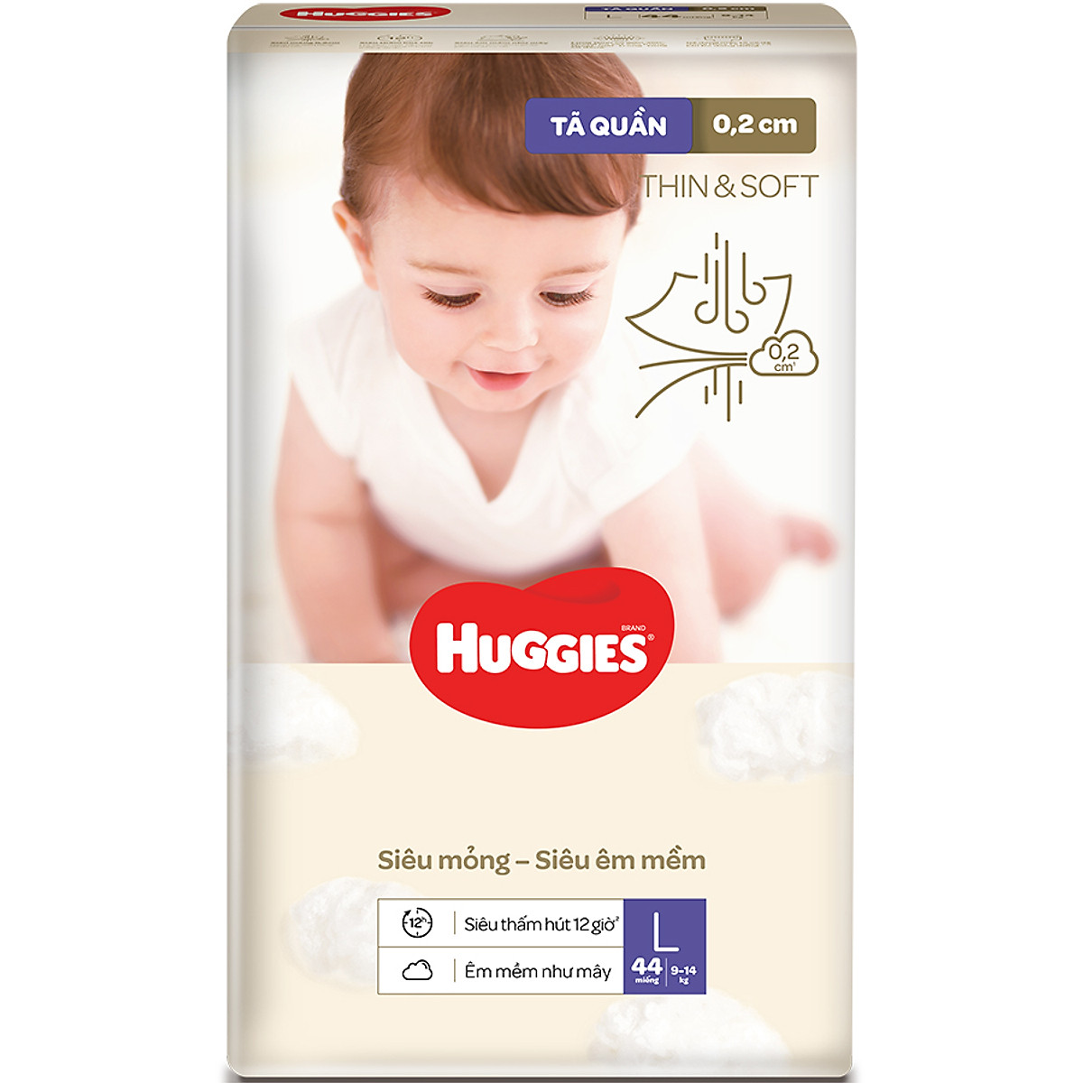 Tã quần cao cấp Hàn Quốc Huggies Thin & Soft L44/XL36/XXL28
