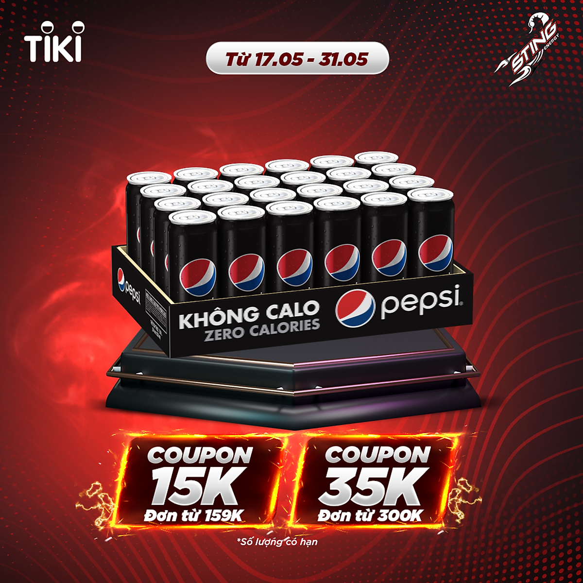 Thùng 24 Lon Nước Uống Có Gaz Pepsi Không Calo (320ml/Lon) - Nước Ngọt