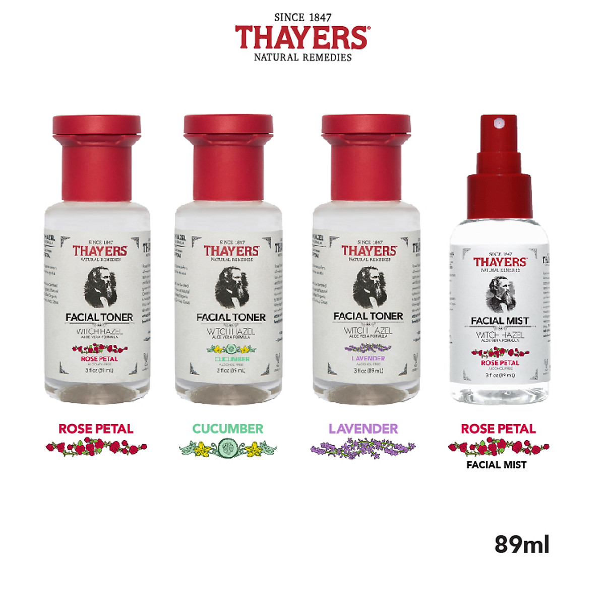 Nước hoa hồng không cồn THAYERS - Hương dưa chuột - Travel size 89ml