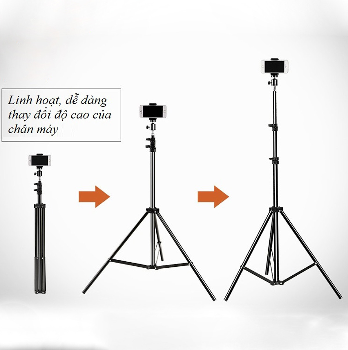 Cây Livestream Selfiecom - Hỗ trợ chụp ảnh, quay video, chơi tiktok, gắn đèn livestream - Tặng kèm remote bluetooth chụp ảnh- Hàng chính hãng
