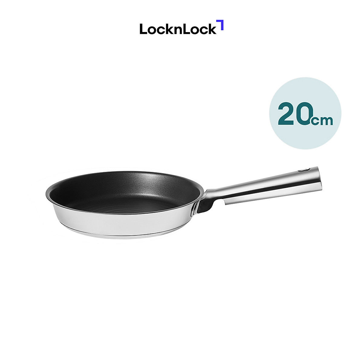 Chảo SUIT STS LocknLock - hệ thống khóa dầu - Thép không gỉ - Thiết kế móc treo - Dùng bếp từ - Màu tự nhiên