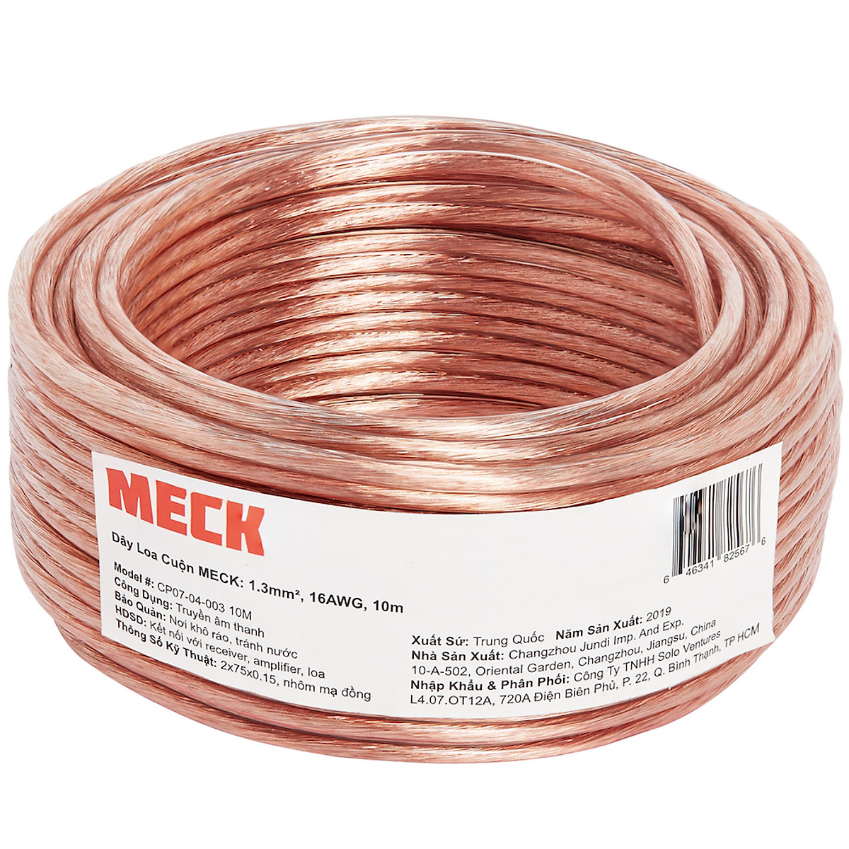 Mua Dây Cáp Loa Âm Thanh Cuộn 1.3mm² MECK (10m): 16-Gauge AWG Speaker Wire Cable - 10m tại CST Telecom | Tiki