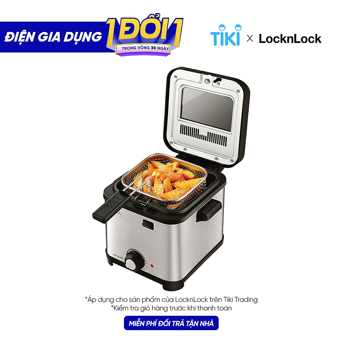Nồi Chiên Ngập Dầu Lock&Lock EJF716SLV (1.5 Lít) - Hàng chính hãng