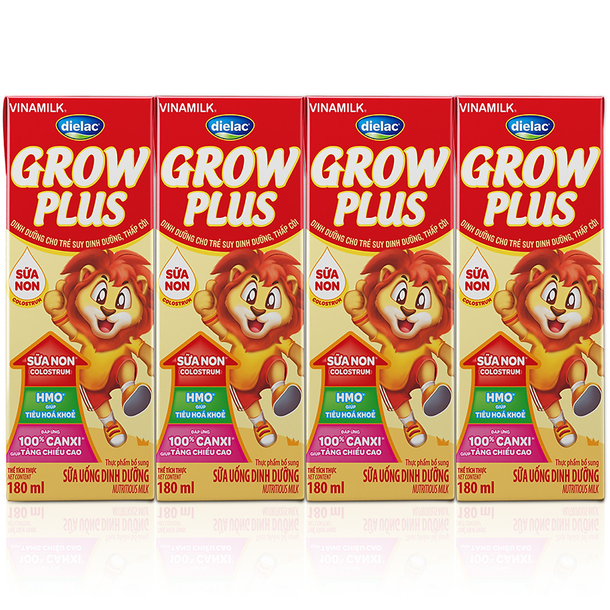 Thùng 48 Hộp Sữa Bột Pha Sẵn Vinamilk Dielac Grow Plus - Đỏ 180ml