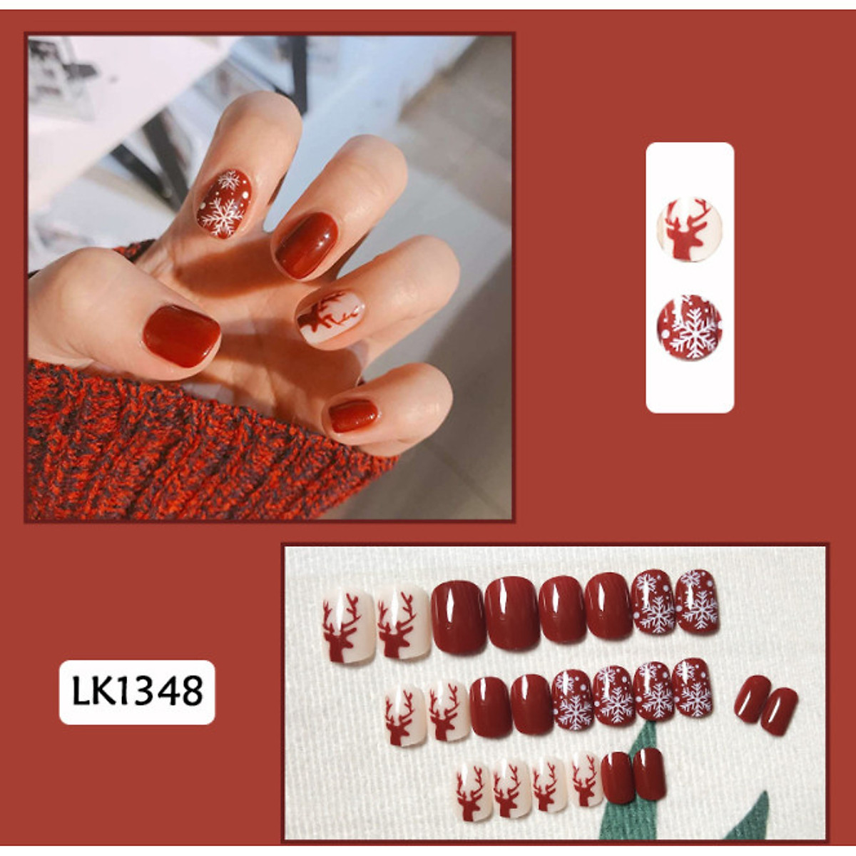Bộ 24 móng tay giả nail thơi trang (như hình-LK1348) - Miếng dán ...