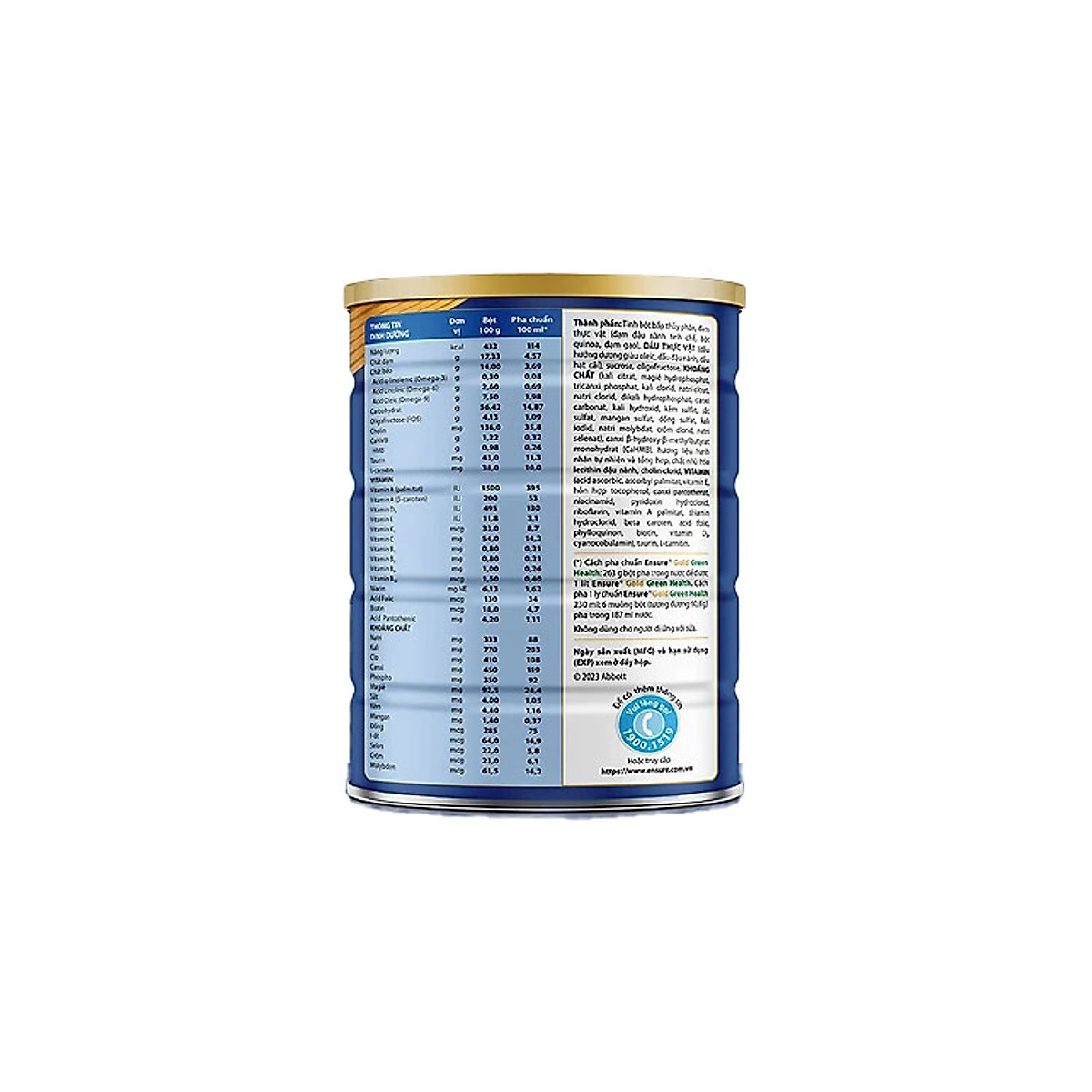 Thực phẩm dinh dưỡng y học Ensure Gold Green Health 800g/850g