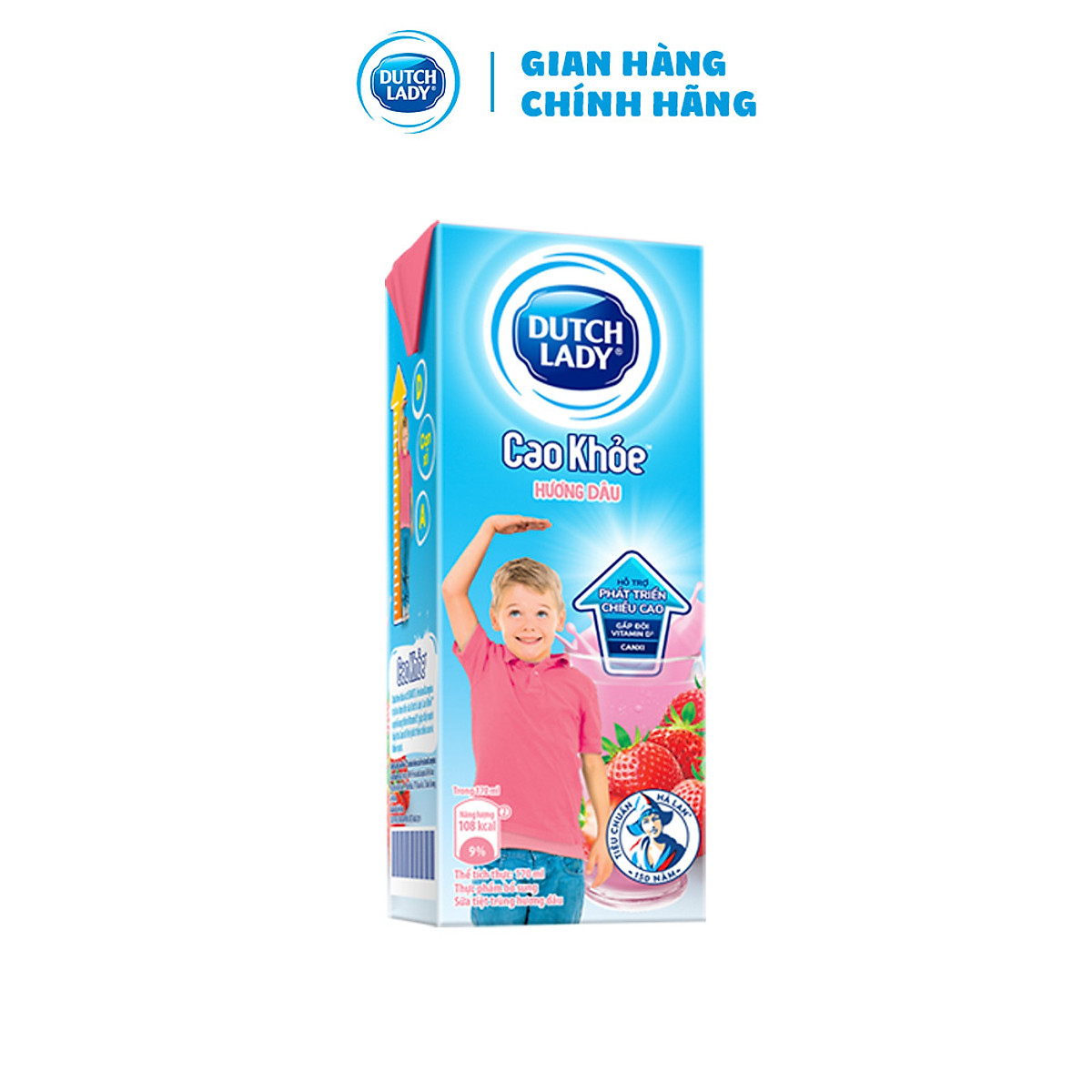 Thùng 48 Hộp Sữa Uống Dutch Lady Cô Gái Hà Lan Vị Dâu Cao Khỏe (48X170ml)
