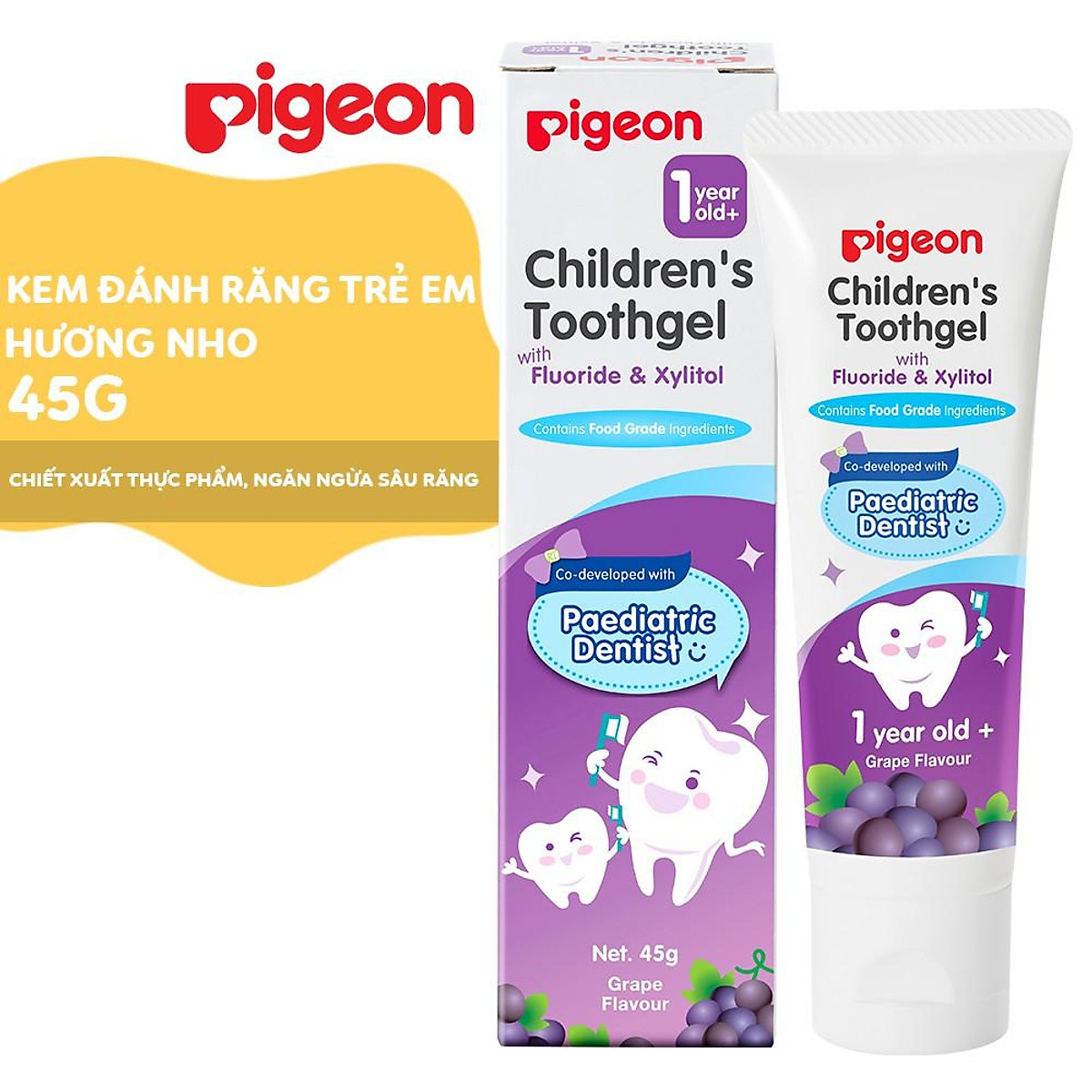 Kem đánh răng cho bé Pigeon 45g - hương Nho/ hương Tự nhiên | Siêu Thị ...