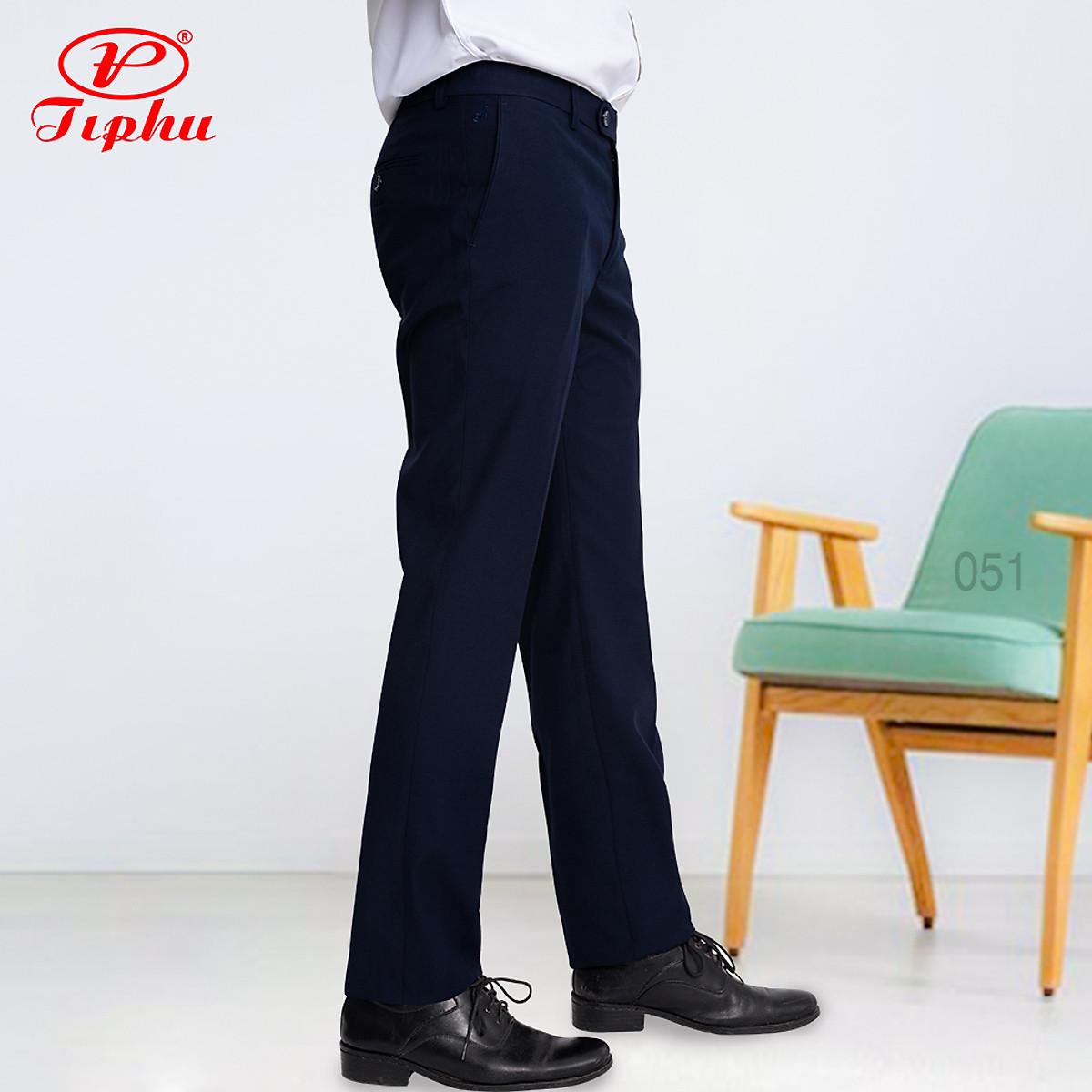 Quần tây nam cao cấp Amazing màu đen và xanh đen, form truyền thống công sở, không ly, ống đứng