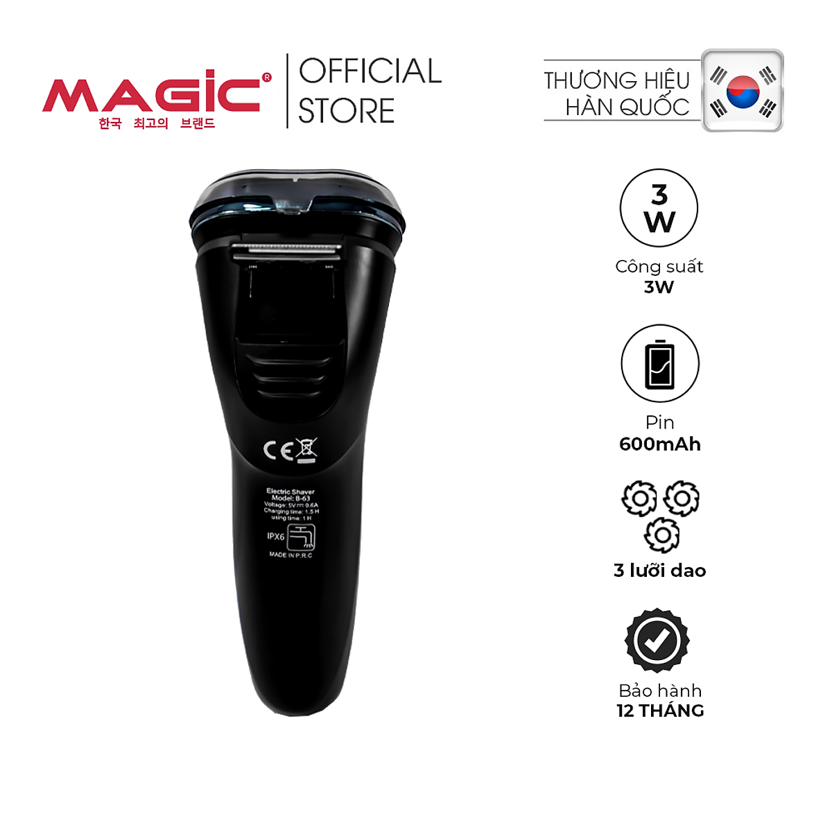 Máy cạo râu khô và ướt Magic B-63- Hàng chính hãng