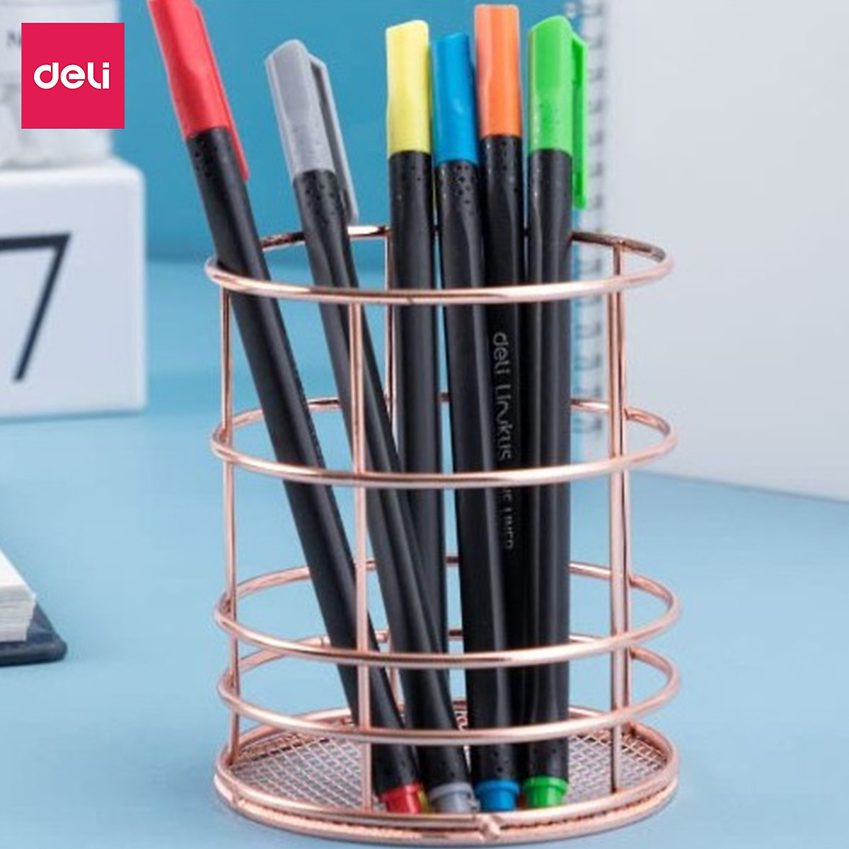 Bút đi nét Deli - Ngòi bọc kim loại 0.45mm - Mực có thể rửa được - EQ900