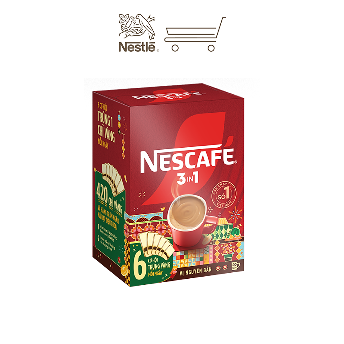 Combo 4 hộp NESCAFÉ 3in1 VỊ NGUYÊN BẢN ( 16g x 20 gói)