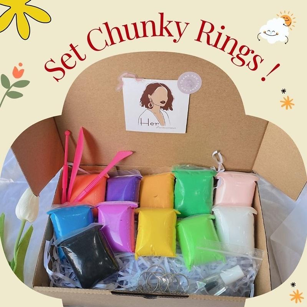 Mua Nguyên liệu làm nhẫn Đất Sét - Set Đất Nhật Tự Khô - Đất Set Polymer - Siêu đẹp Her Accessories | Tiki Mua Nguyên Liệu Làm Nhẫn Đất Sét - Set Đất Nhật Tự Khô - Đất Set Polymer - Siêu Đẹp Her Accessories | Tiki