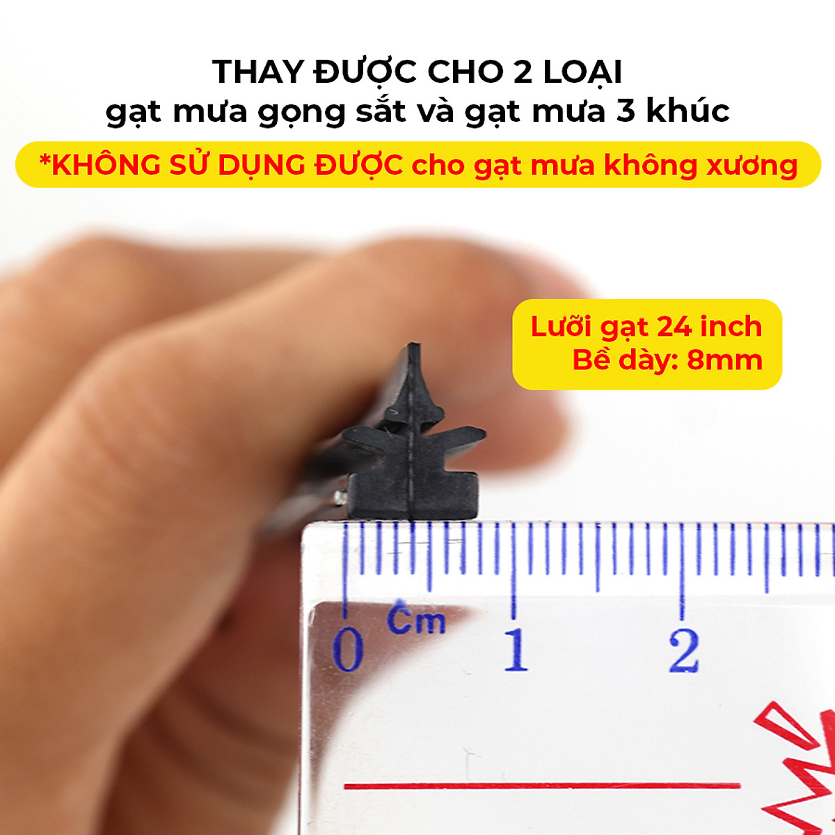 Combo 2 Lưỡi Gạt Mưa Loại A VIAIR R15 (24 Inch/600 mm)