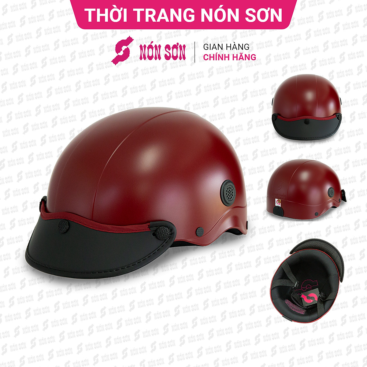 ƯU ĐÃI - Mũ bảo hiểm lỗ thông gió NÓN SƠN chính hãng ATG-ĐO325