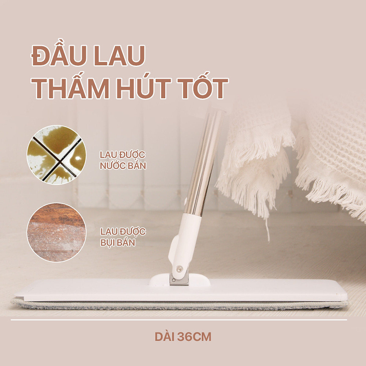 Cây lau nhà tự vắt thông minh sợi microfiber