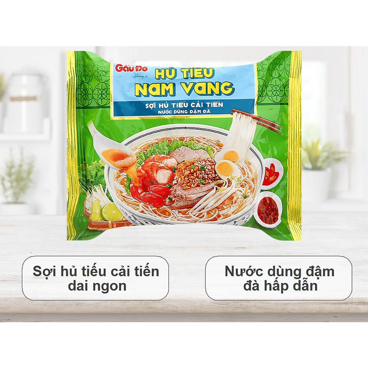 Thùng 30 Gói Hủ Tiếu Nam Vang Gấu Đỏ 68g
