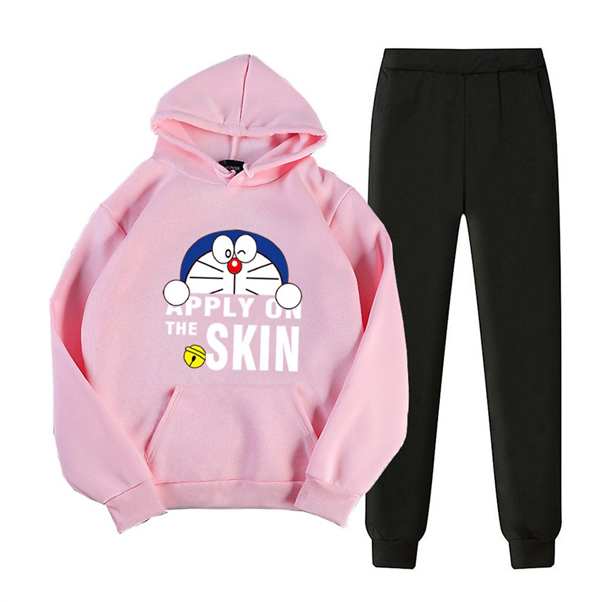 Mua Fun 2Pcs/set Men Women Casual Suit Hoodie Sweatshirt + Pants Doraemon Cartoon Thicken Tracksuit Mua Fun 2Pcs/set Men Women Casual Suit Hoodie Sweatshirt + Pants Doraemon Cartoon Thicken Tracksuit
