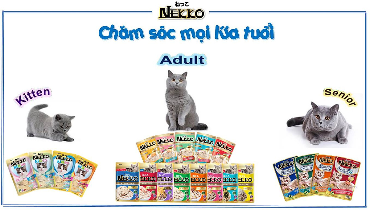 Pate Nekko xốt Garvy cho mèo Nekko Đủ Vị Gravy 70g
